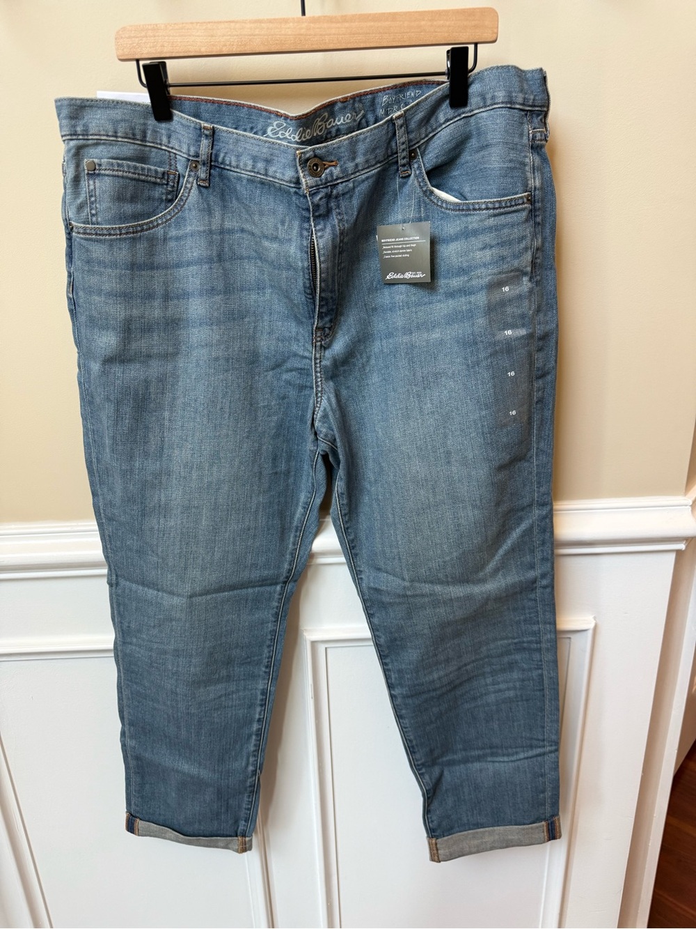 Eddie Bauer Women's Boyfriend Jeans Light Blue Wash